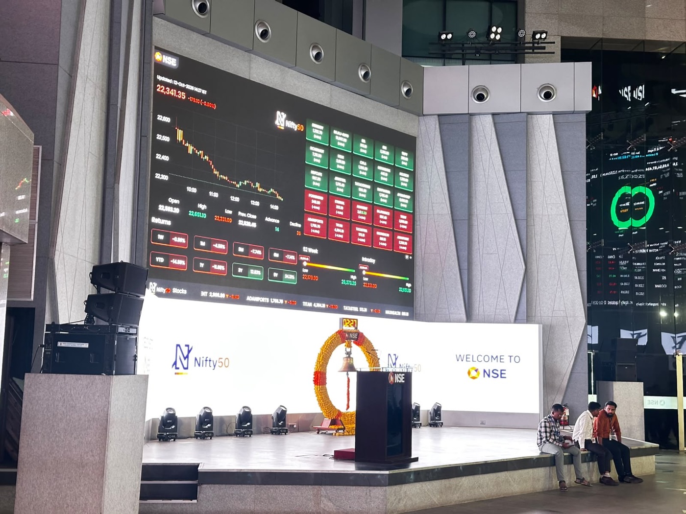 The atrium stage at NSE Exchange Plaza, BKC